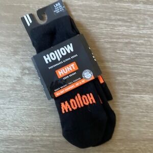 Hollow Performance Alpaca Hunt Crew Height Socks‎ Black Large New With Tags